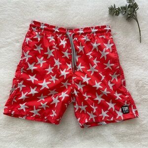 Tom & Teddy | EUC - Rose & Stars Swim Trunks - Size 9/10 - UPF50